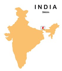 Sticker - Sikkim in India map