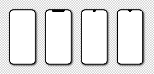 Wall Mural - phone with white screen. smartphone mockup. cell phone with white screen. template mockup smartphone