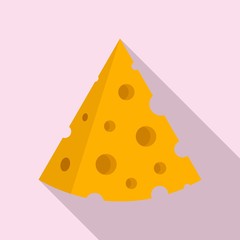 Sticker - Swiss cheese icon. Flat illustration of swiss cheese vector icon for web design