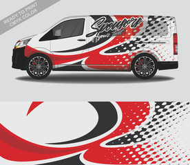 Wall Mural - Car wrap decal design vector, custom livery race rally car vehicle sticker and tinting.