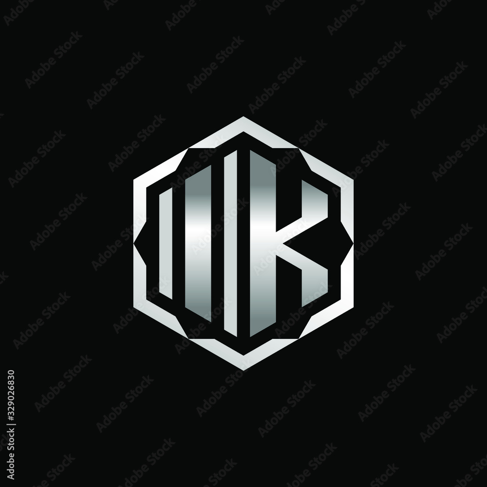 Initial Letters IK Hexagon Logo Design Stock Vector | Adobe Stock