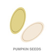 pumpkin seeds flat icon on white transparent background. You can be used black ant icon for several purposes.	