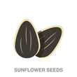 sunflower seeds flat icon on white transparent background. You can be used black ant icon for several purposes.	