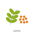 lentil flat icon on white transparent background. You can be used black ant icon for several purposes.	