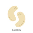 cashew flat icon on white transparent background. You can be used black ant icon for several purposes.	