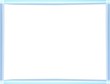 © Phornlee - Shiny neon light sky blue border frame isolated on white background with copy space for text,pic,info. Special straight line design. Modern style decorative border -illustration.