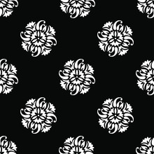 Seamless Black White Paisley Pattern Design