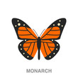 monarch butterfly flat icon on white transparent background. You can be used black ant icon for several purposes.	