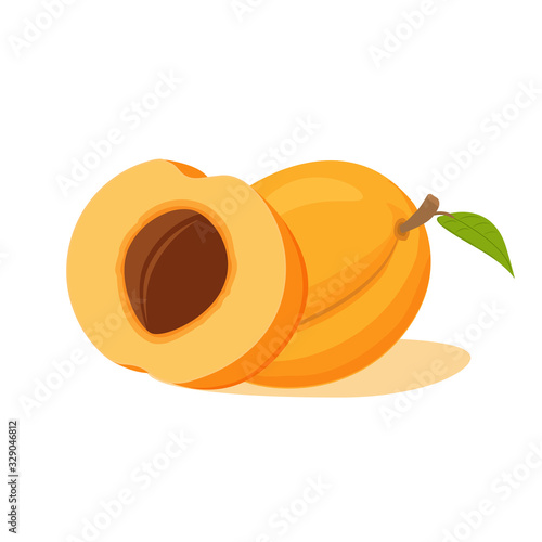 Fotomural Fruit half apricot with a stone