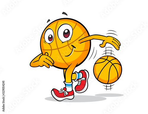 cartoon basketball mascot