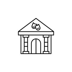 Sticker - Theatre, building icon. Simple line, outline vector elements of city for ui and ux, website or mobile application