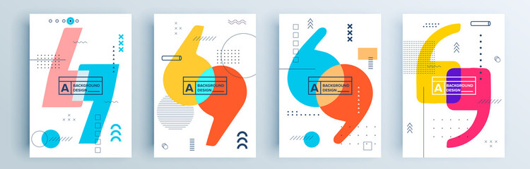 Modern abstract covers set, minimal covers design. Colorful geometric background, vector illustration.