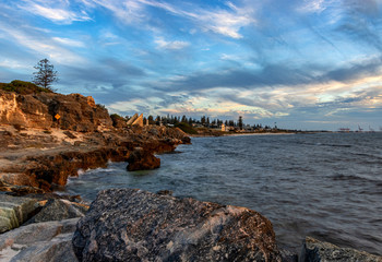 Wall Mural - Rocky Beach Sunset at Cottesloe near Perth