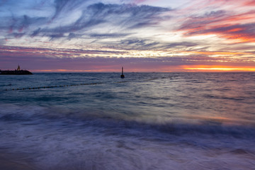 Wall Mural - Long exposure motion blur seascape sunset at Cottesloe Beach