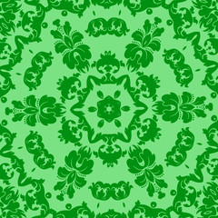 Floral damask pattern. 3d rendering. 