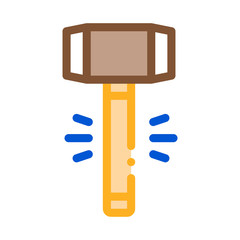 Sticker - Hammer Tool Icon Vector. Outline Hammer Tool Sign. Color Isolated Contour Symbol Illustration