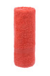 twisted coral towel on a white background