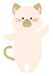 © いなみ - 片手を挙げるネコのイラスト