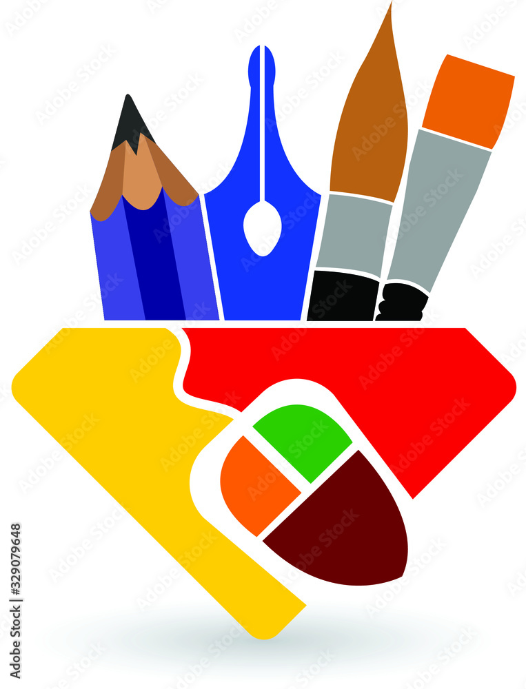 Drawingvisual Logo drawing logo Stock Vector | Adobe Stock