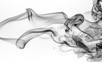 Black smoke abstract on white background. fire design