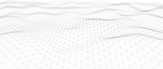 Wall Mural - Abstract digital background. Network connection structure. Big data. Futuristic abstract wave. 3D rendering.