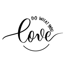 Wall Mural - Do what you love - round calligraphy.