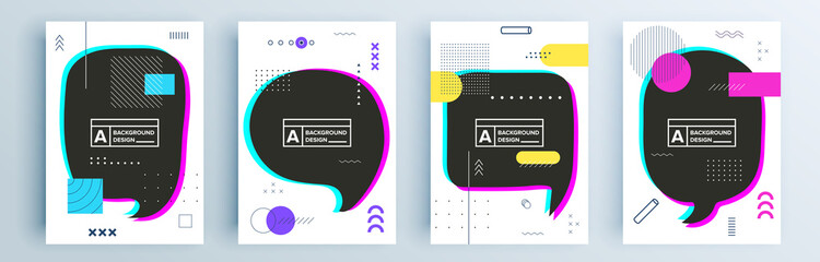 Modern abstract covers set, minimal covers design. Colorful geometric background, vector illustration.