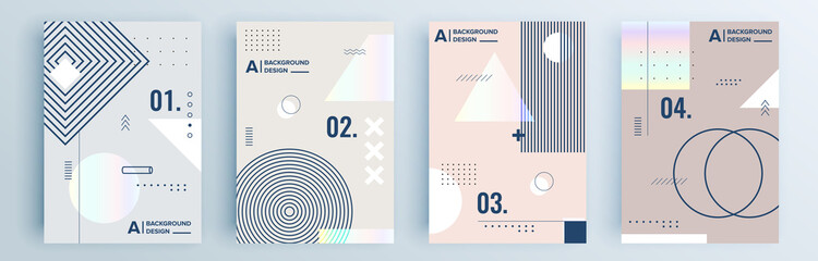 Modern abstract covers set, minimal covers design. Colorful geometric background, vector illustration.