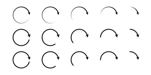 Wall Mural - Arrow round icon vector. Black arrow circle recycle design. Black circle arrow. Recycle set icon vector.