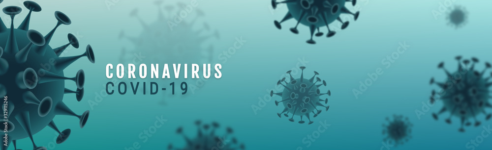 Corona Virus banner illustration - Microbiology And Virology Concept - - obrazy, fototapety, plakaty 