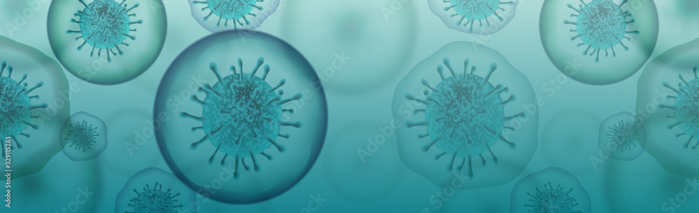 Corona Virus banner illustration - Microbiology And Virology Concept - - obrazy, fototapety, plakaty 