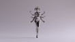 © paul - Silver Sexy Multi-Armed Devil Woman 3d illustration 3d render
