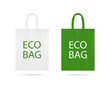 Reusable eco bag mockup. Fabric eco bags with handles. Handbag isolated icon for travel. vector.