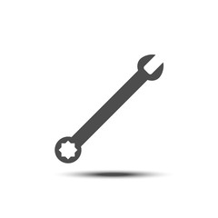 Vector simple wrench solid icon on white background