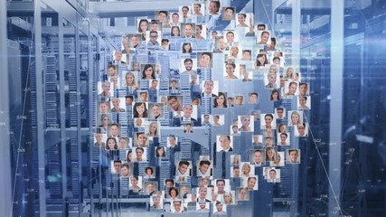 Wall Mural - animation of network of businesspeople growing