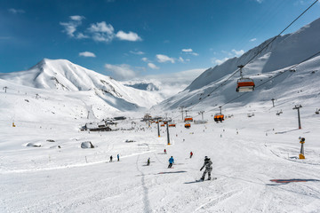 Poster - Winter landscape of mountains in Alps 