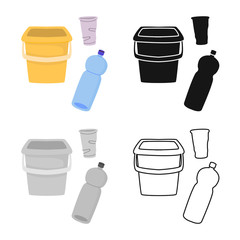 Poster - Vector design of plastic and implements icon. Web element of plastic and rubbish stock vector illustration.