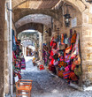 An Intricate network of busy little commercial streets of Rhodes Old Town 