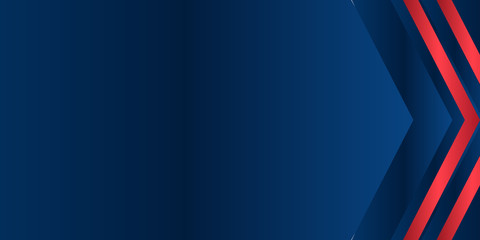 Wall Mural - abstract red dark navy blue white presentation background with arrow to the left.