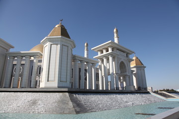 View of the Grand Mosque, Ashgabat, Turkmenistan