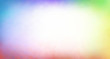White blurred background with colorful rainbow border design, soft spring colors of blue purple green pink red orange green and yellow frame and abstract border with texture and light
