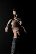 © be free - sexual desire and attraction. muscular man use leather belt. fetish. bdsm love game. Sportsman bare chest and belly. Sport and fitness. Masculinity and brutality. handsome bodybuilder. Rocker or punk