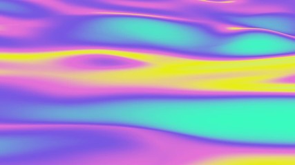 Wall Mural - looped animation. abstract colorful wavy background in bright green, yellow, violet and pink colors.