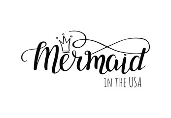 Wall Mural - Template phrase Marmaid in the USA