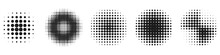 Halftone Effect Vector Elements. Dotted Circles