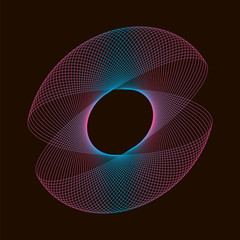 Wall Mural - Spirograph abstract element on a black background.