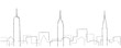 New York Freehand Minimal Line Skyline and Landmarks