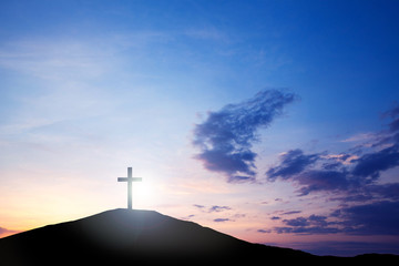 Wall Mural - The cross on the hill, Jesus Christ from the Bible. Easter, Religion. Salvation of sins, sacrifice.