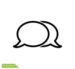 Bubble speech icon vector logo template illustration