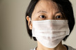 © Kenishirotie - Head to shoulder portrait of a China woman in a medical mask to protect from flu virus